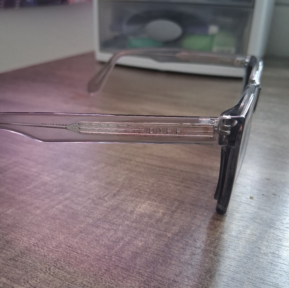 DIFF Clear Gray Tinted Square Sunglasses Like New… - image 4